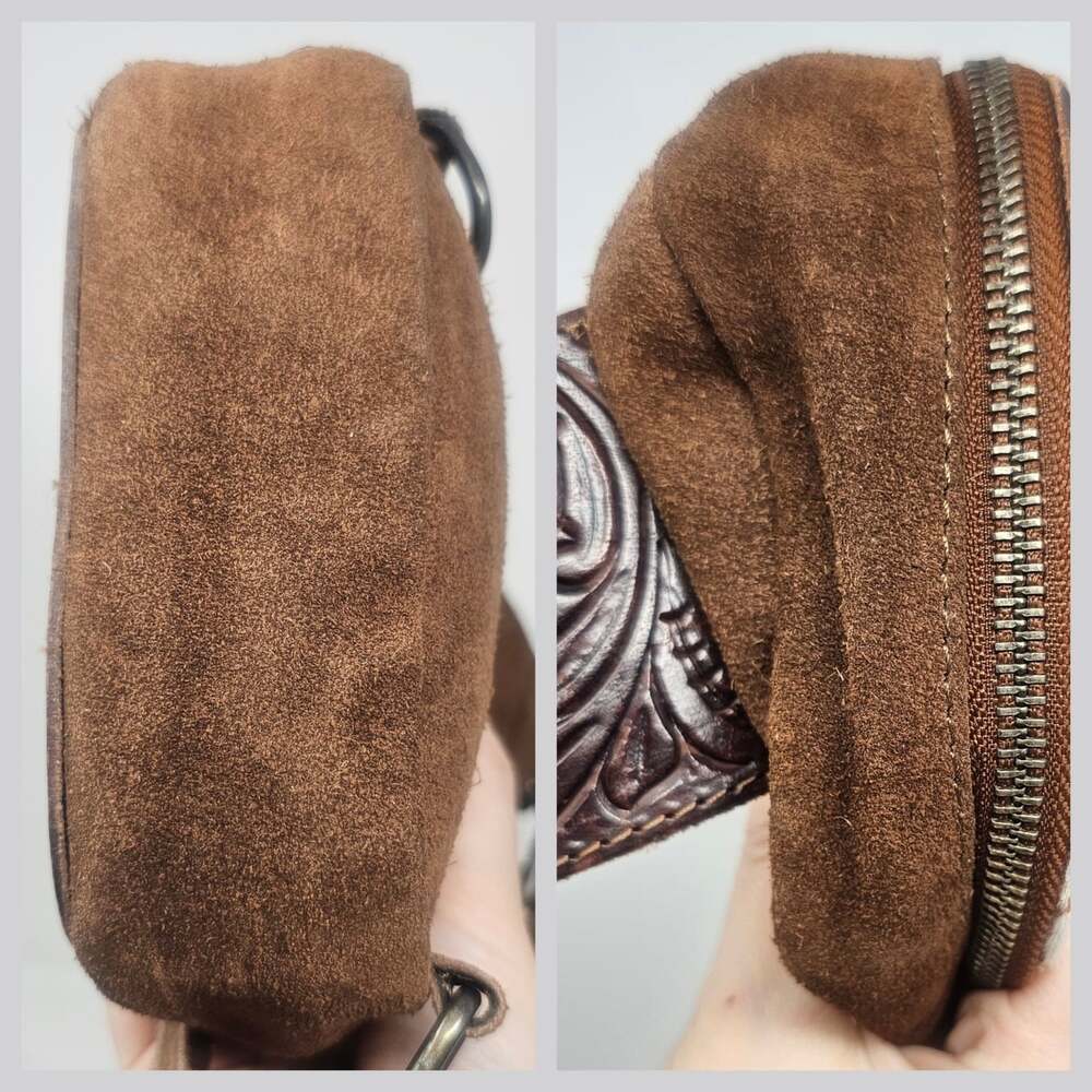 Shyanne Women's Hallie Hairon Leather Suede Crossbody Sling Bag Cowgirl - Picture 5 of 10